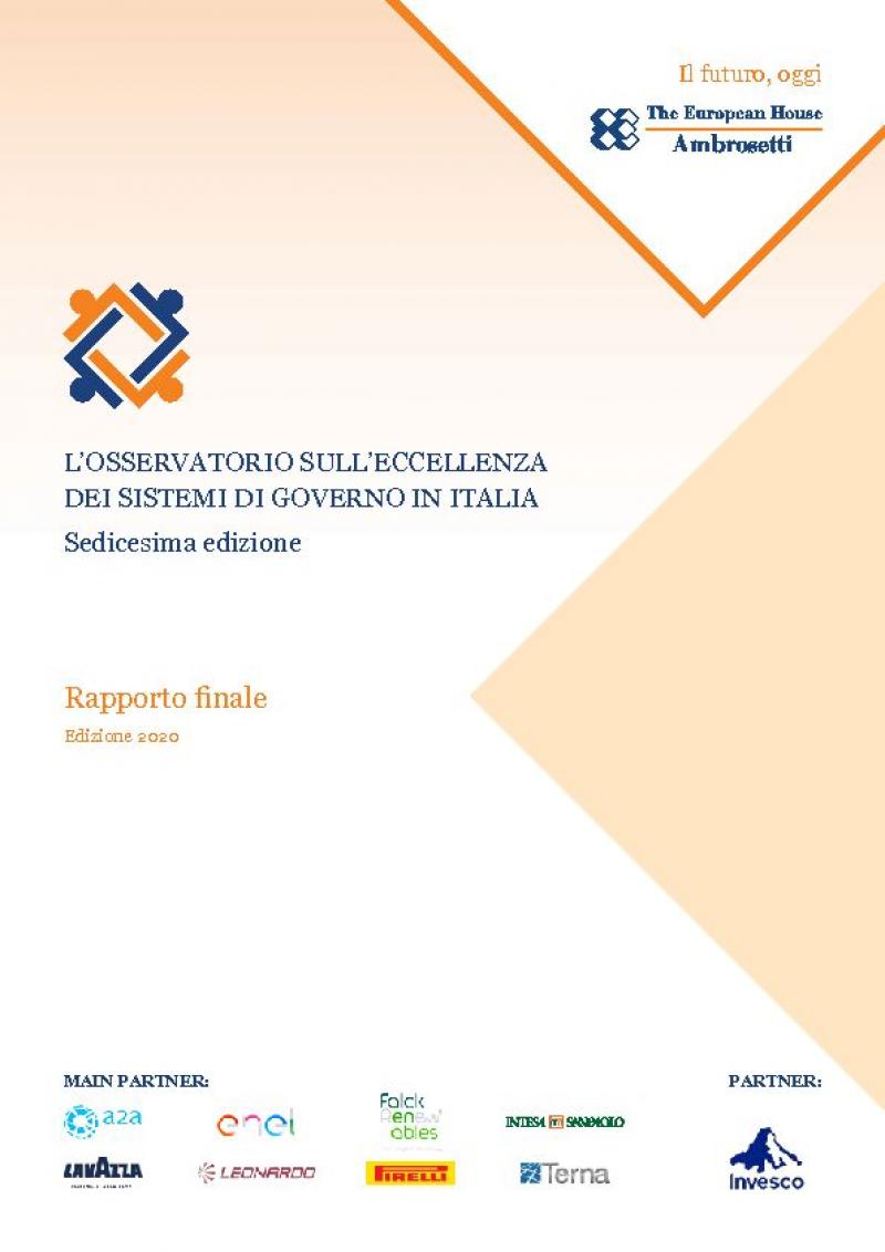 Observatory on the excellence of governance systems in Italy. Report 2020