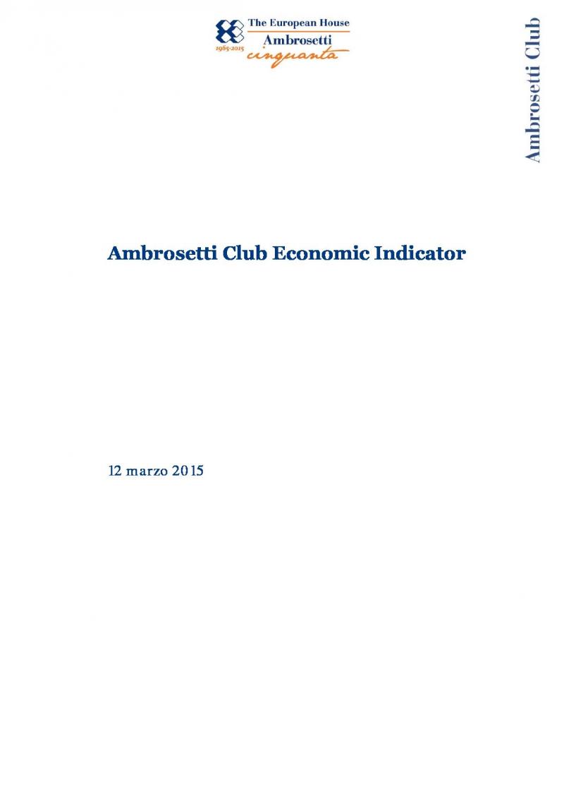 Ambrosetti Club Economic Indicator - Marzo 2015