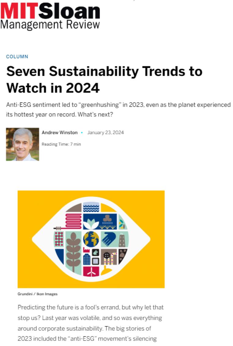 Seven Sustainability Trends to Watch in 2024
