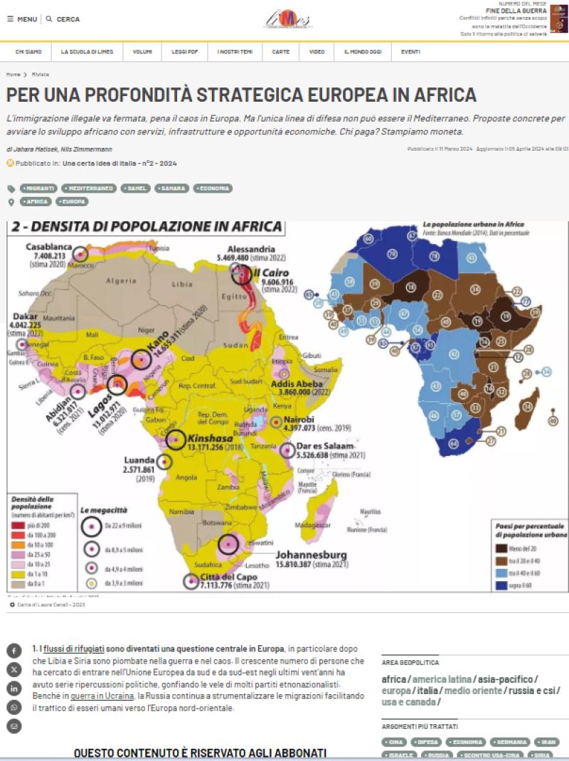 Per una profondità strategica europea in Africa