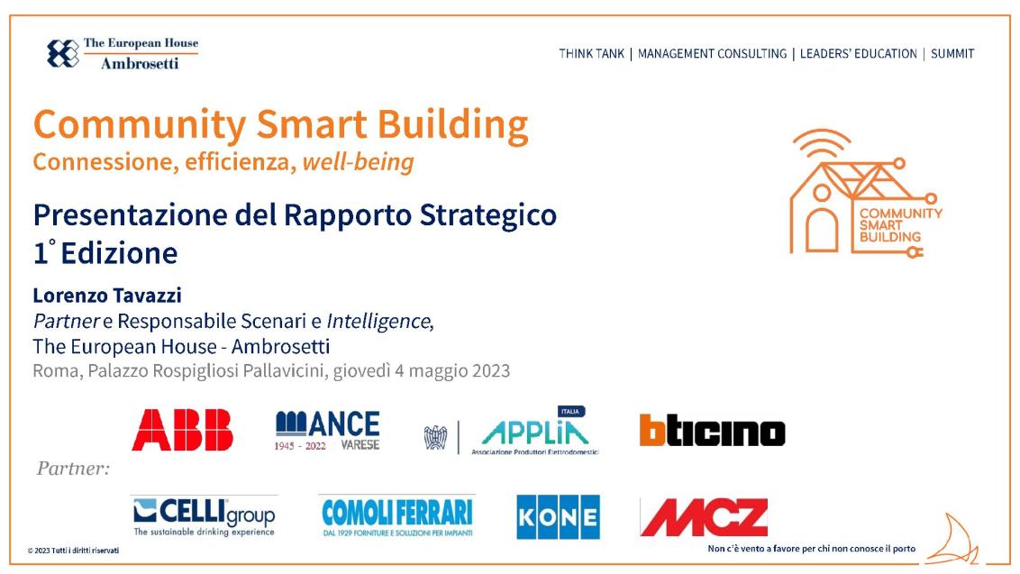 Presentazione di Lorenzo Tavazzi - Community Smart Building 2023