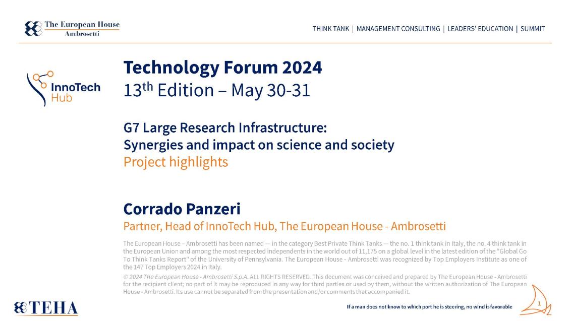 G7 Large Research Infrastructure​: Synergies and impact on science and society