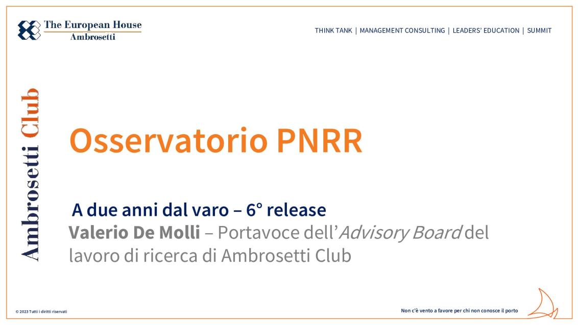 Osservatorio PNRR - A due anni dal varo – 6° release