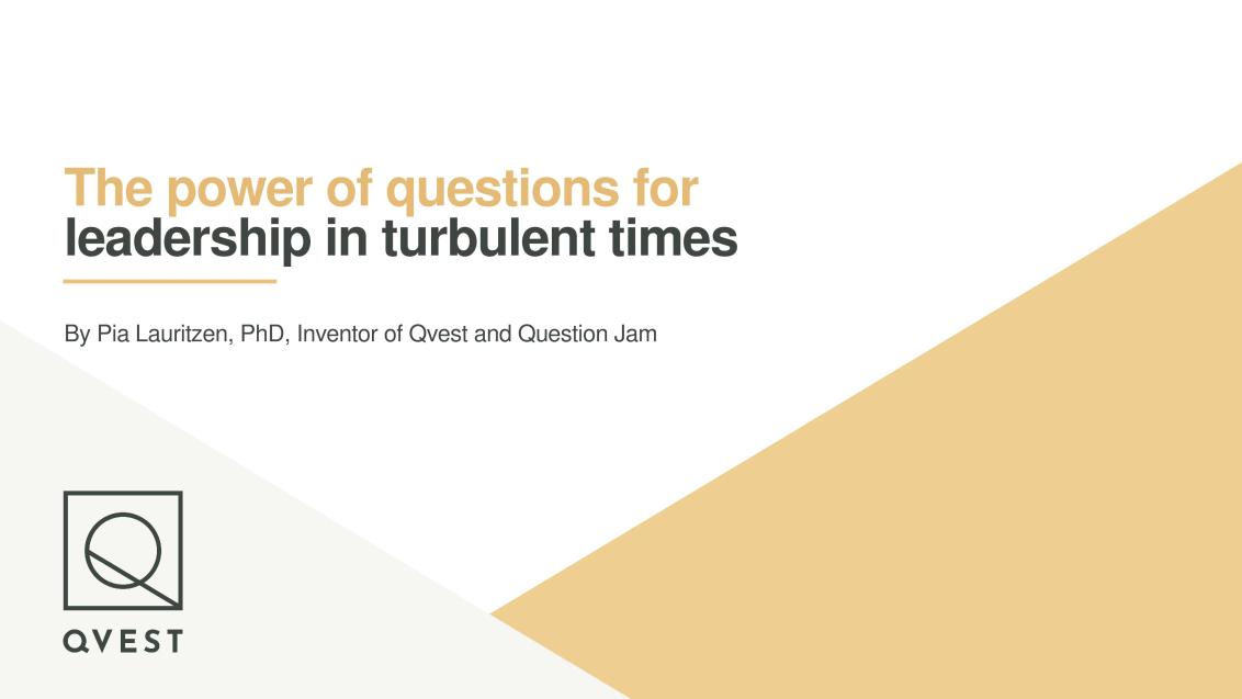 The power of questions for leadership in turbulent times