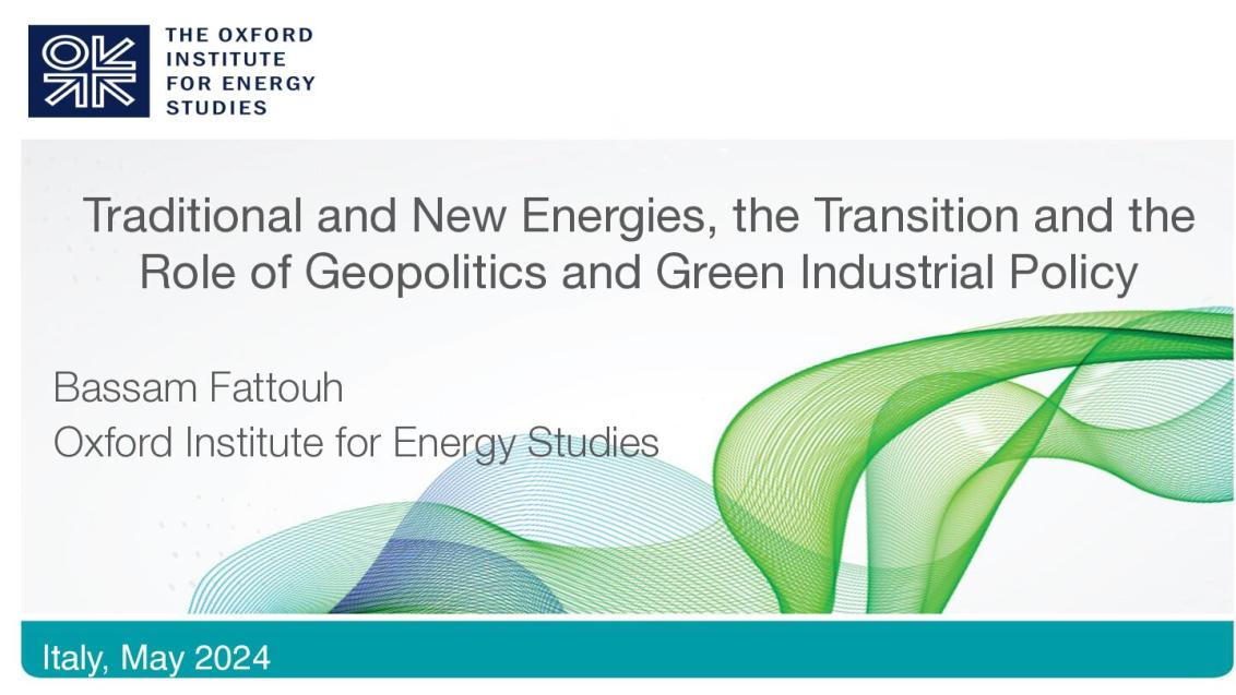 Traditional and New Energies, the Transition and the Role of Geopolitics and Green Industrial Policy