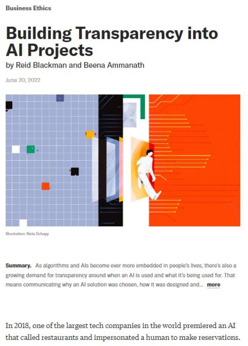 Building transparency into AI projects