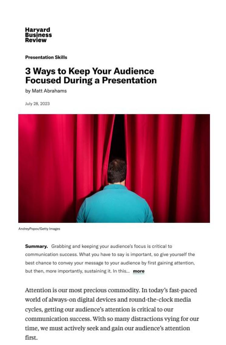 3 ways to keep your audience focused during a presentation