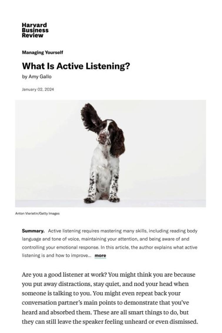 What is active listening?