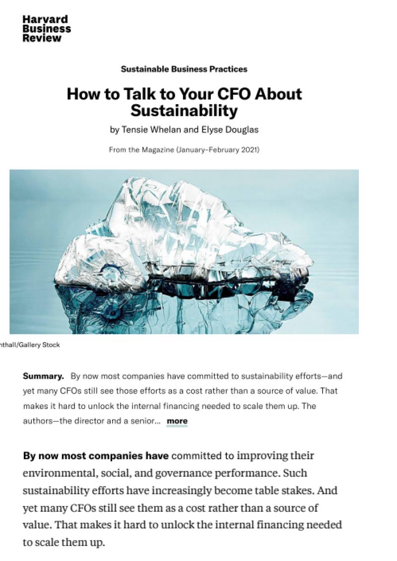 How to Talk to Your CFO About Sustainability