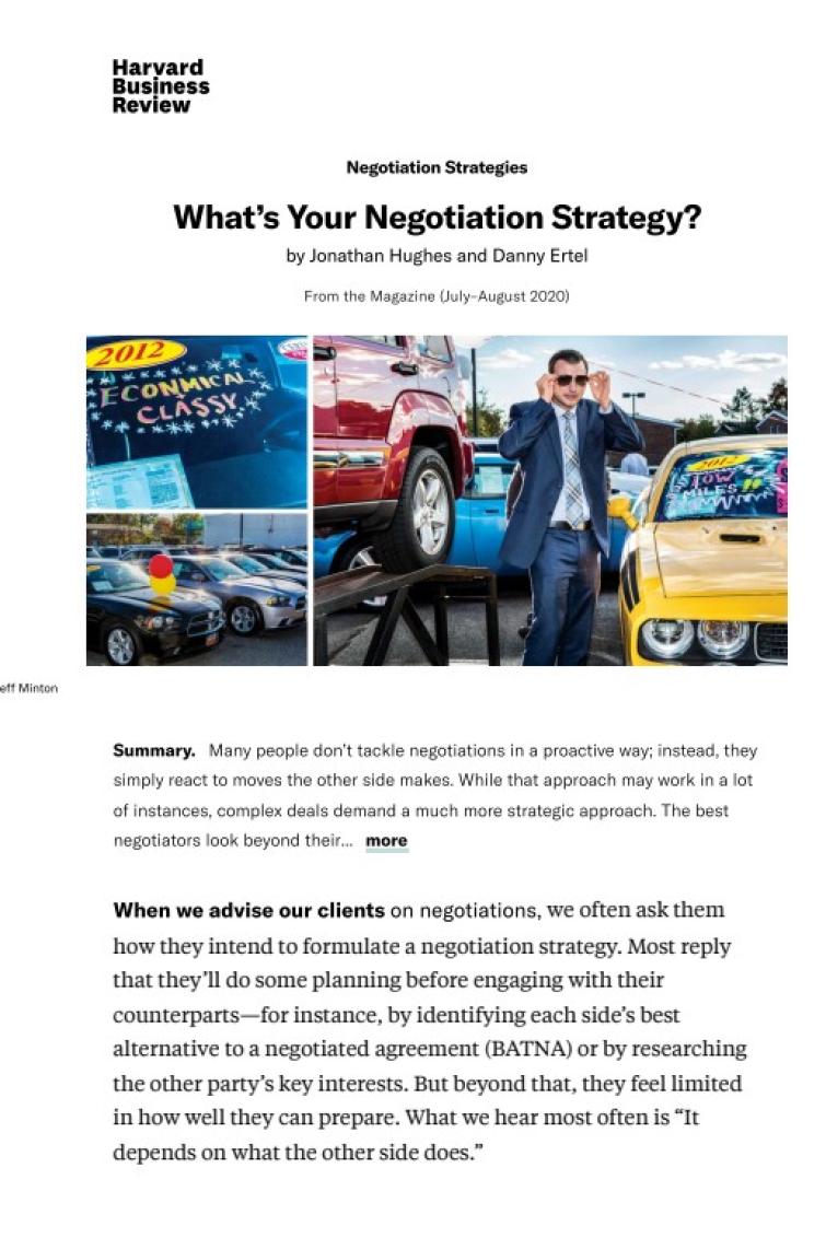 What’s Your Negotiation Strategy?