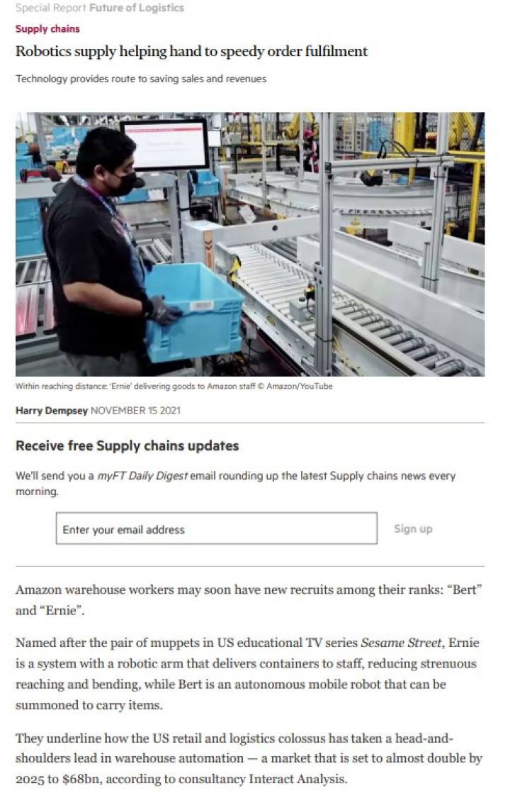 Robotics supply helping hand to speedy order fulfilment