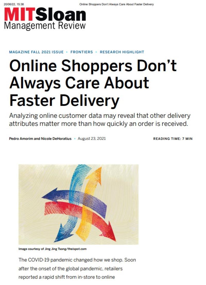 Online Shoppers Don’t Always Care About Faster Delivery