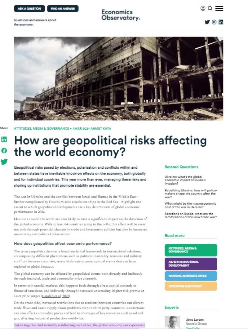 How Are Geopolitical Risks Affecting the World Economy?