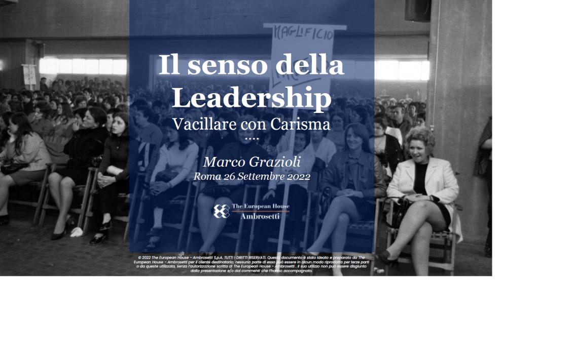 Presentazione di Marco Grazioli. Il senso della leadership stili ed efficacia