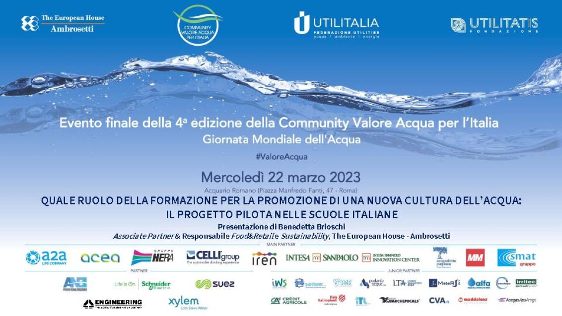 Presentation by Benedetta Brioschi - Education - Value of Water 2023