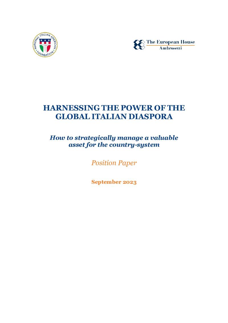 Harnessing the Power of the Global Italian Diaspora. How to strategically manage a valuable asset for the country-system 
