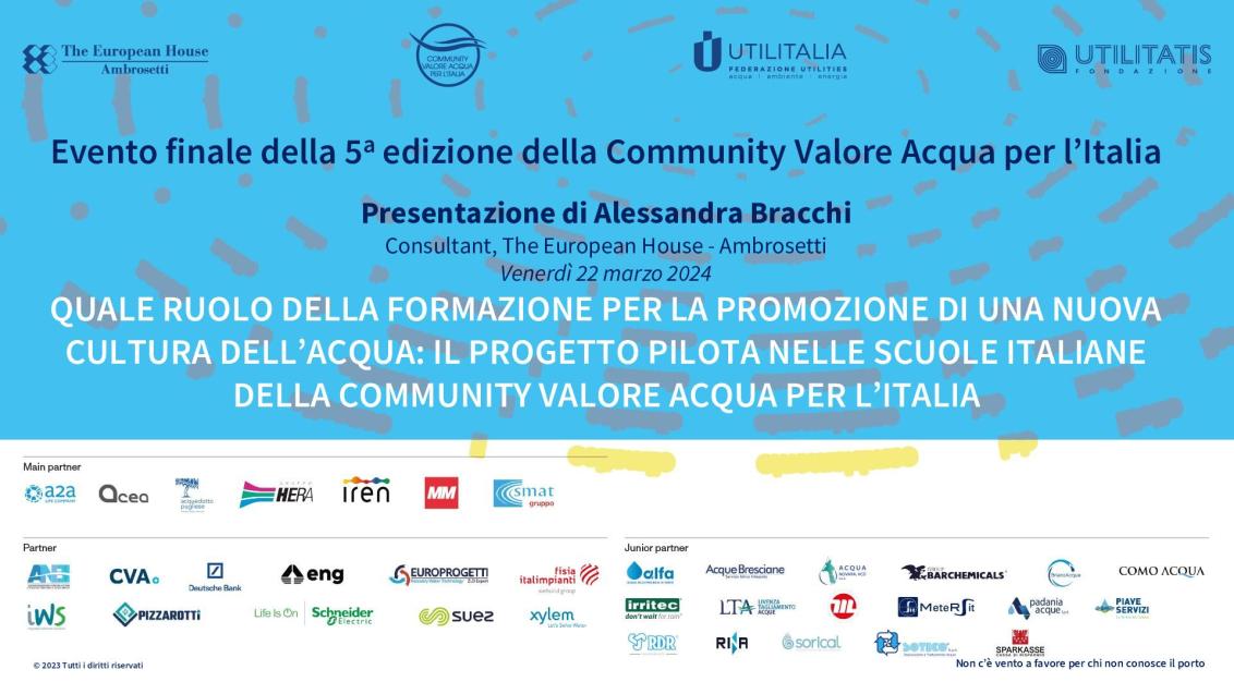 Presentazione di Alessandra Bracchi - Education - Valore Acqua 2024