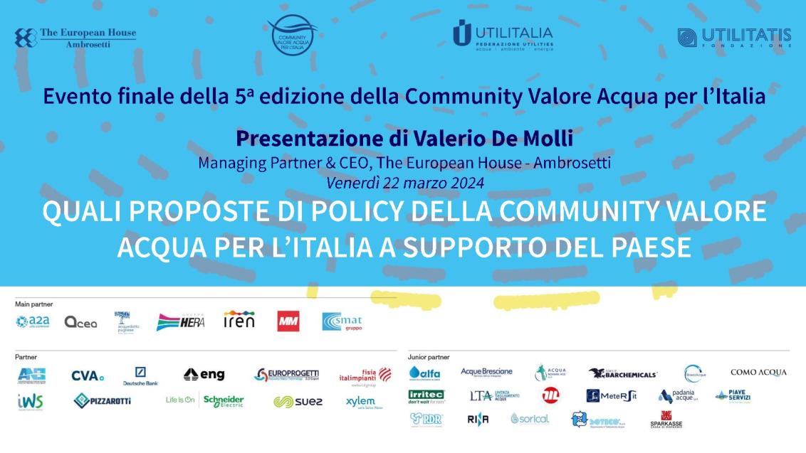 Presentazione di Valerio De Molli - Policy - Valore Acqua 2024