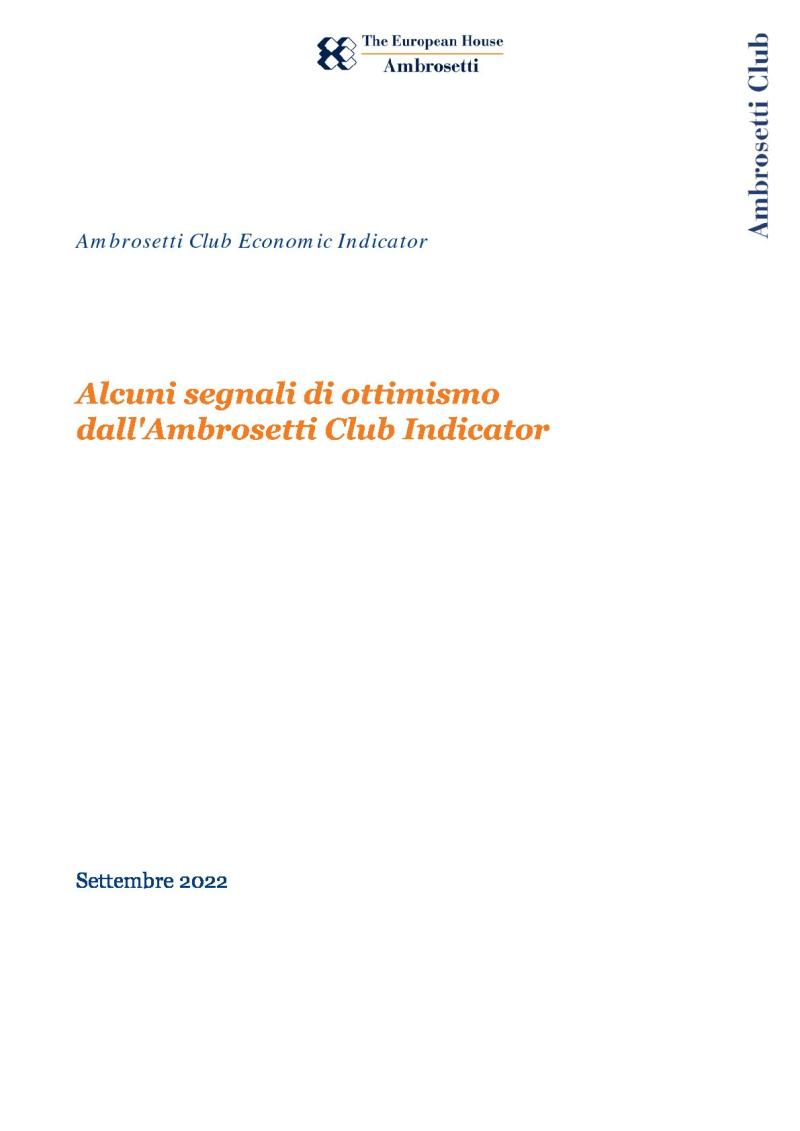Ambrosetti Club Economic Indicator - Settembre 2022