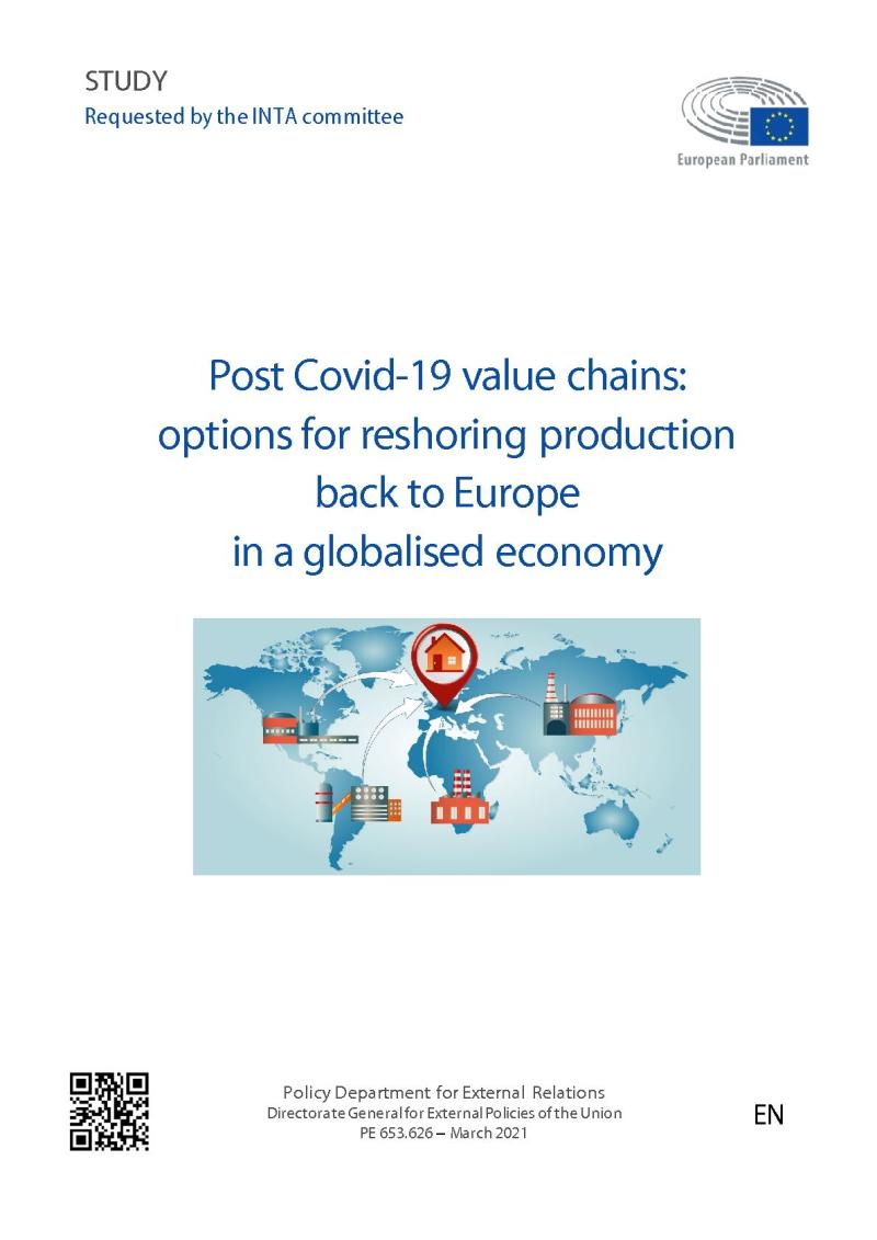 Post Covid-19 value chains: options for reshoring production back to Europe in a globalised economy