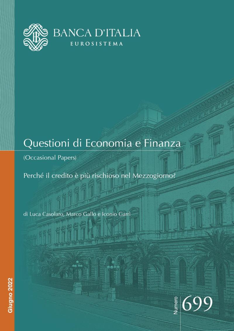 Questioni di Economia e Finanza (Occasional Papers). Perché il credito è più rischioso nel Mezzogiorno?