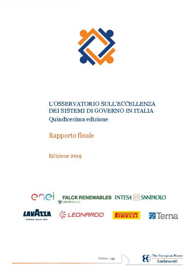 L'Osservatorio sull’eccellenza dei sistemi di governo in Italia. Rapporto 2019 