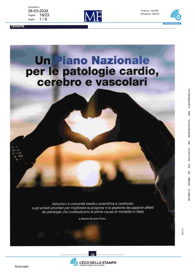 Un Piano Nazionale per le patologie cardio, cerebro e vascolari