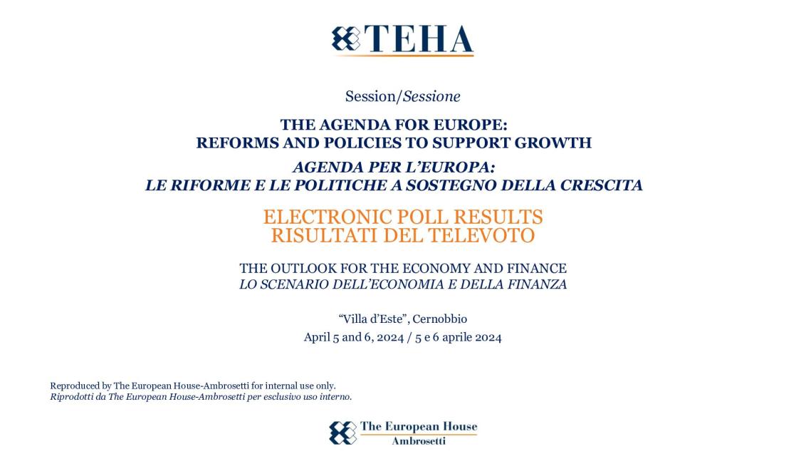 Workshop 2024 - Electronic poll results:  The Agenda for Europe, reforms and policies to support growth