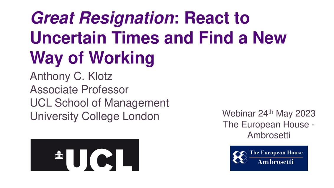 Great Resignation: React to Uncertain Times and Find a New Way of Working