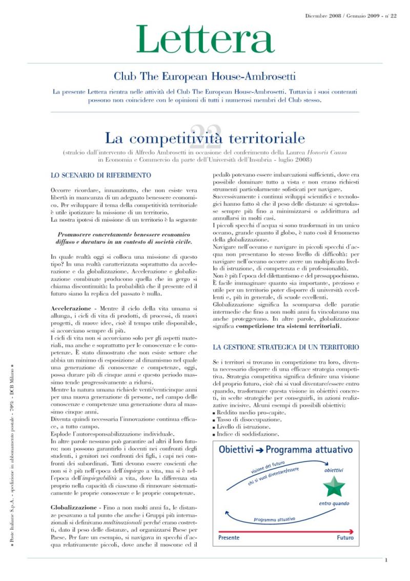 Lettera Club n. 22 - Territorial competitiveness