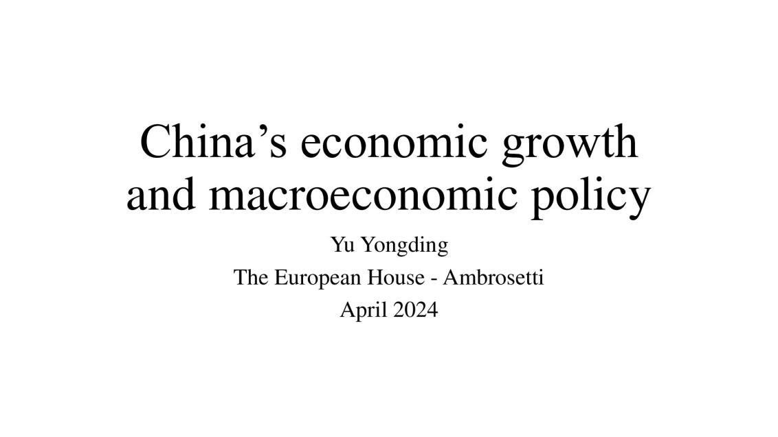 China’s economic growth and macroeconomic policy