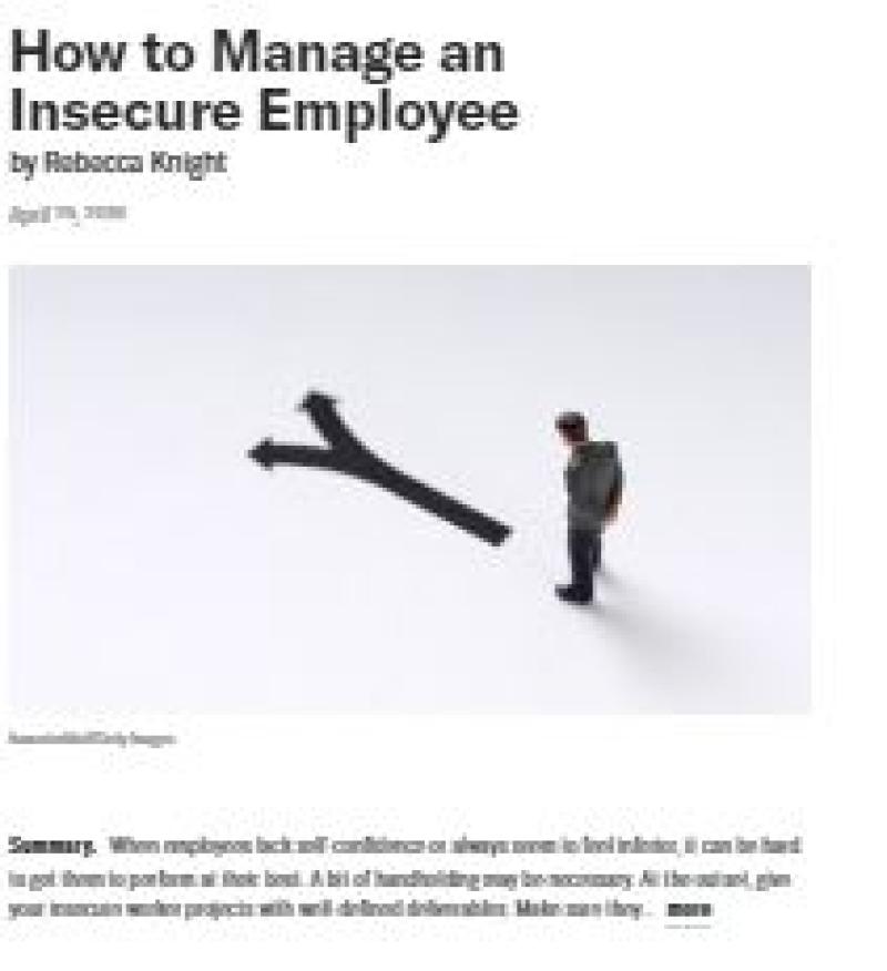 How to manage an insecure employee