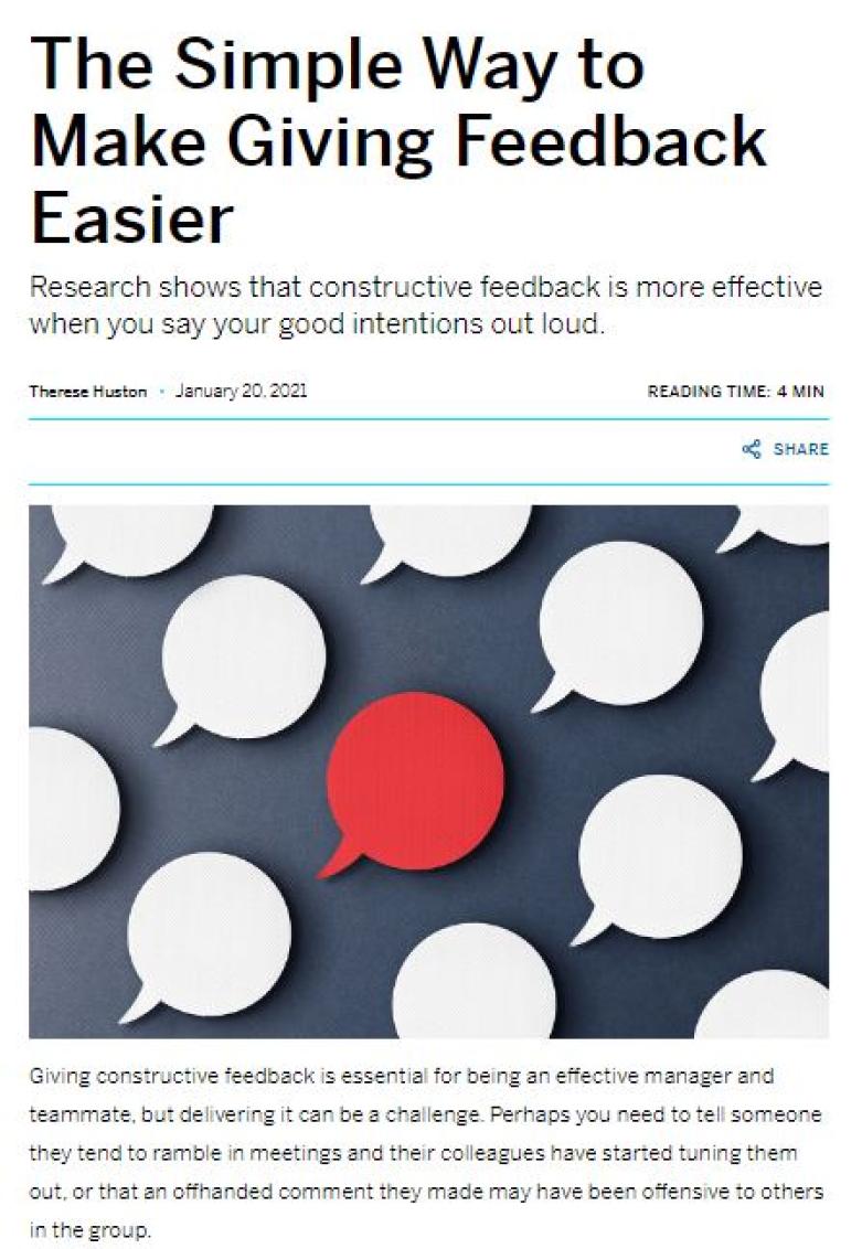 The simple way to make giving feedback easier