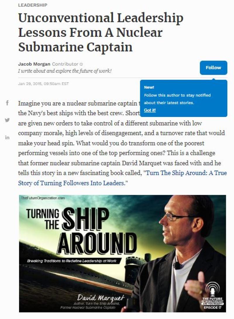 Unconventional leadership lessons from a nuclear submarine captain 