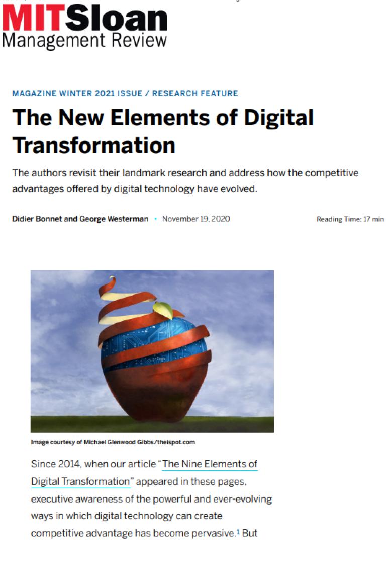 The New Elements of Digital Transformation