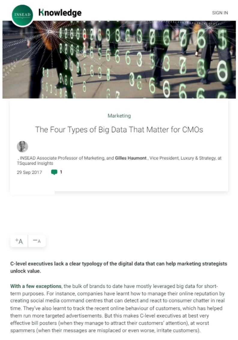 The Four Types of Big Data That Matter for CMOs