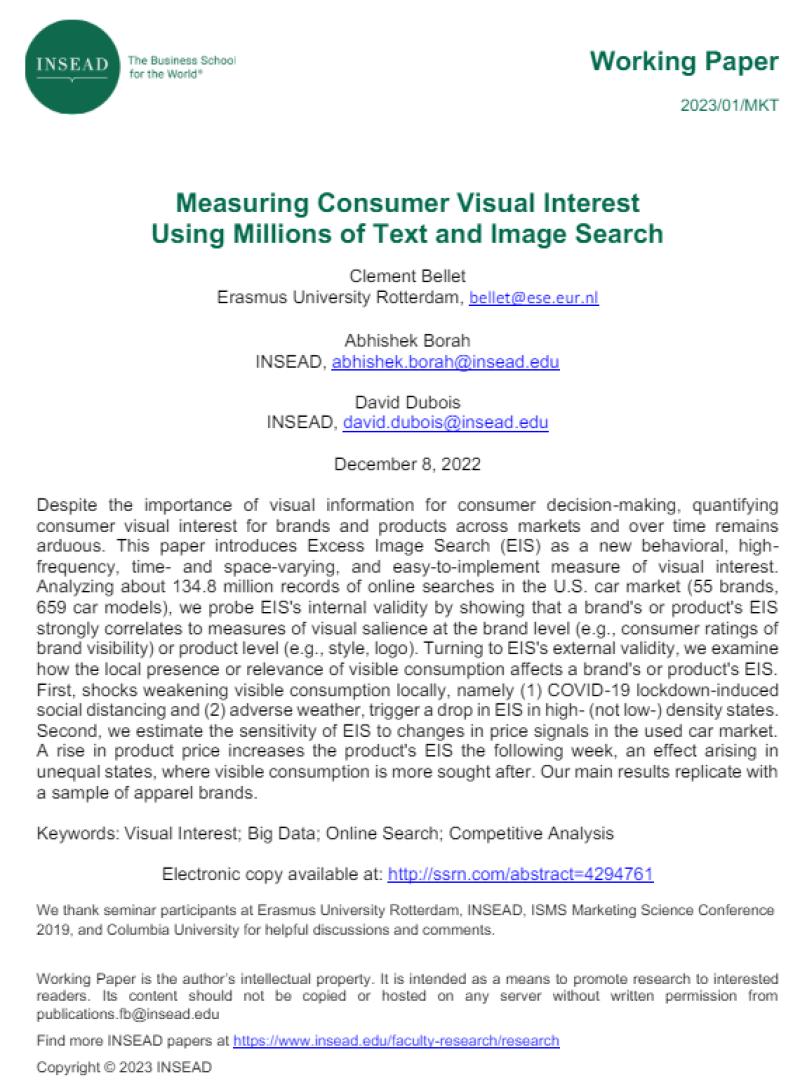 Measuring Consumer Visual Interest Using Millions of Text and Image Search
