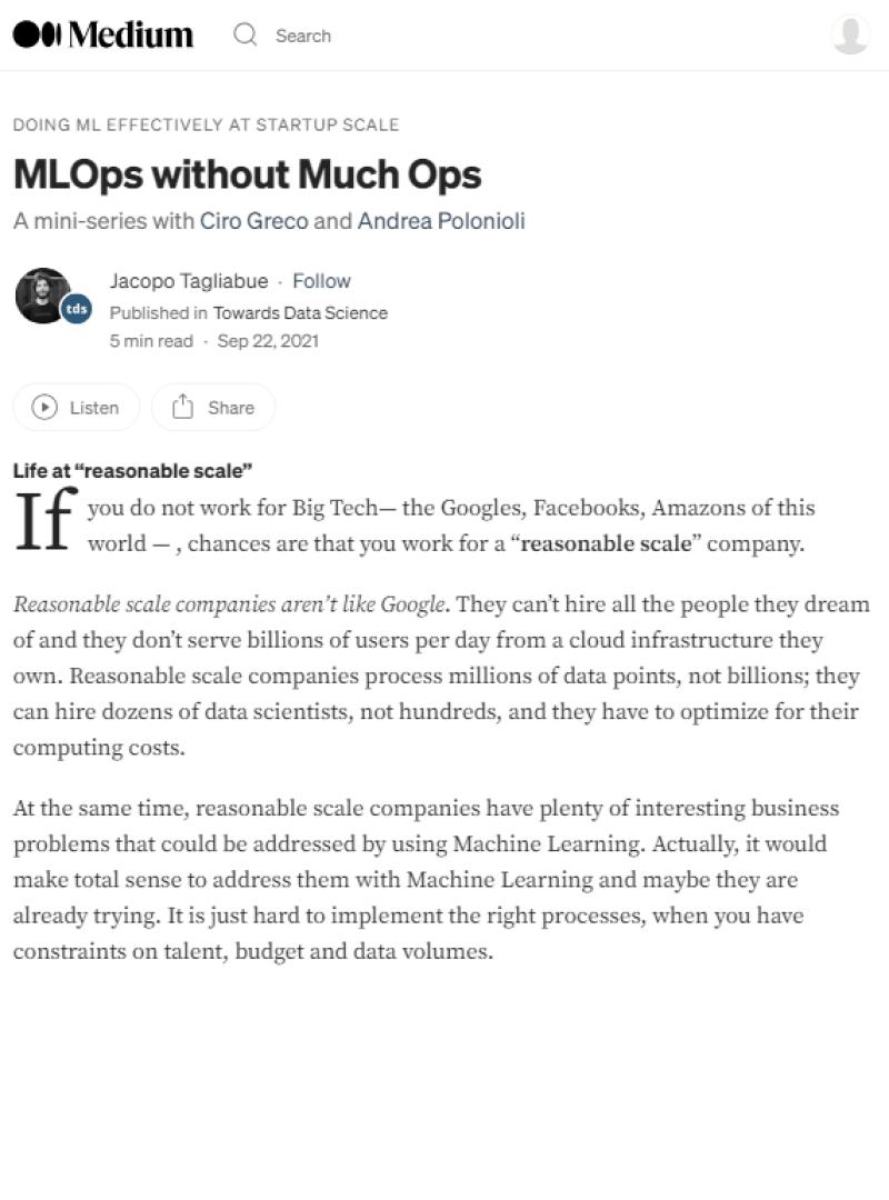 MLOps without Much Ops