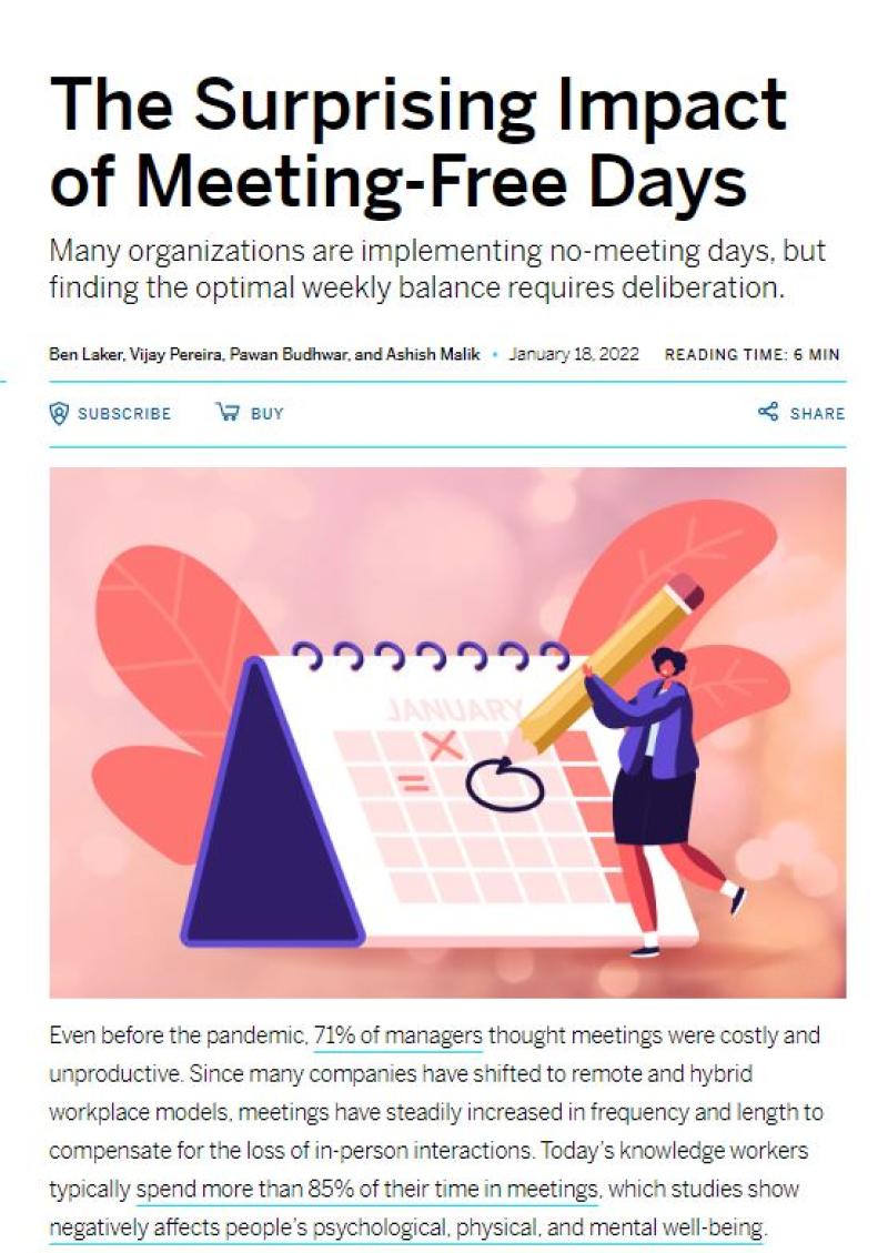 The surprising impact of meeting-free days
