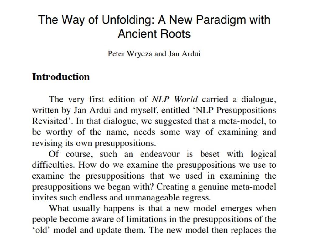 The Way of Unfolding: A New Paradigm with Ancient Roots