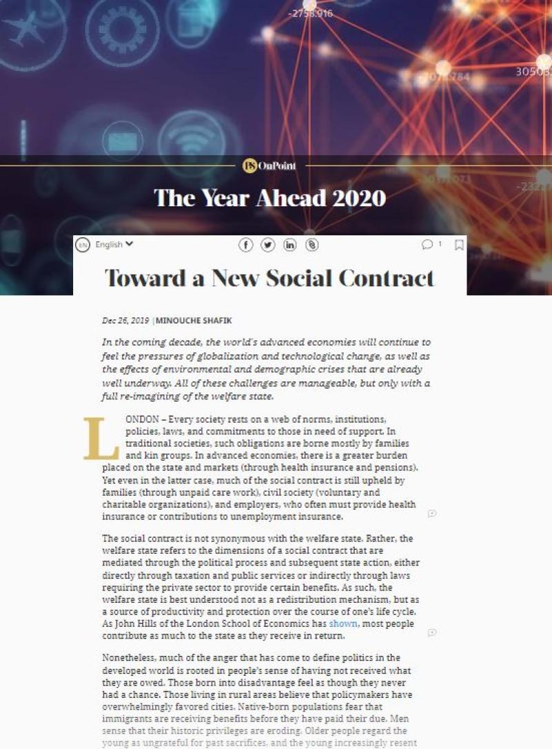 Toward a new social contract